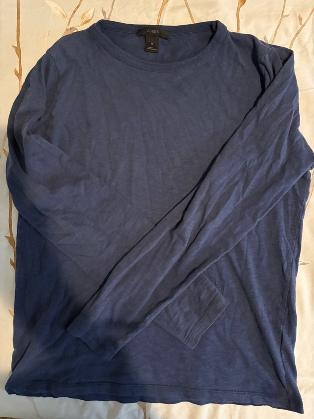 J. Crew Navy Long Sleeve Crewneck Tee - Picture 2 of 3